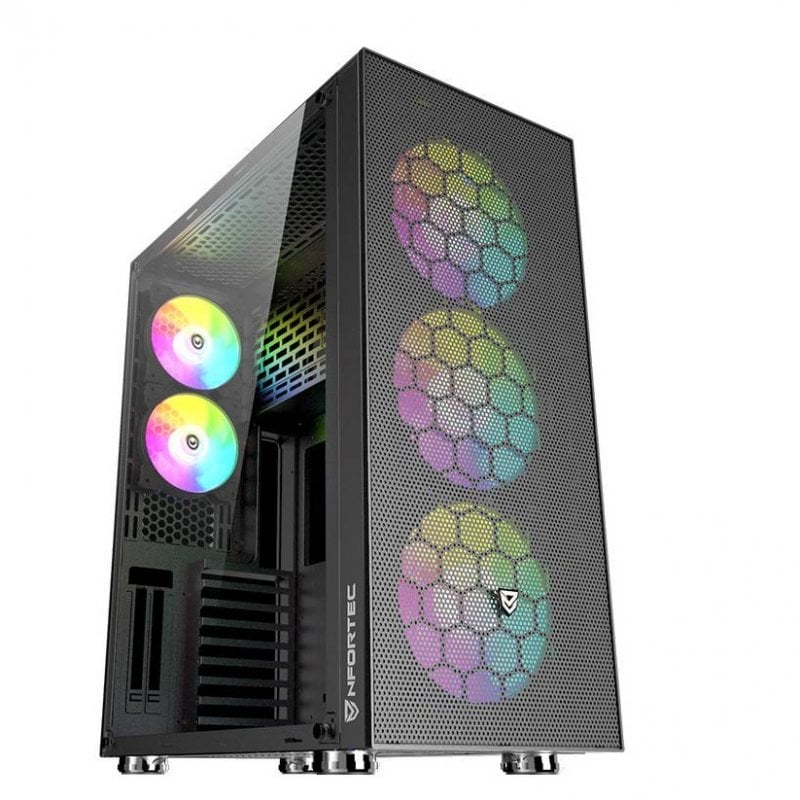 Nfortec Aqueronte Vidro Temperado USB 3.0 ARGB Black