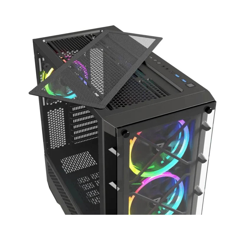 Nfortec DRACO X Black Vidro Temperado USB 3.2 Preta