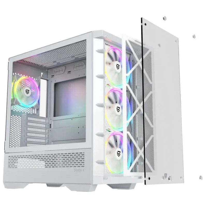 Nfortec DRACO X White Vidro Temperado USB 3.2 Branca
