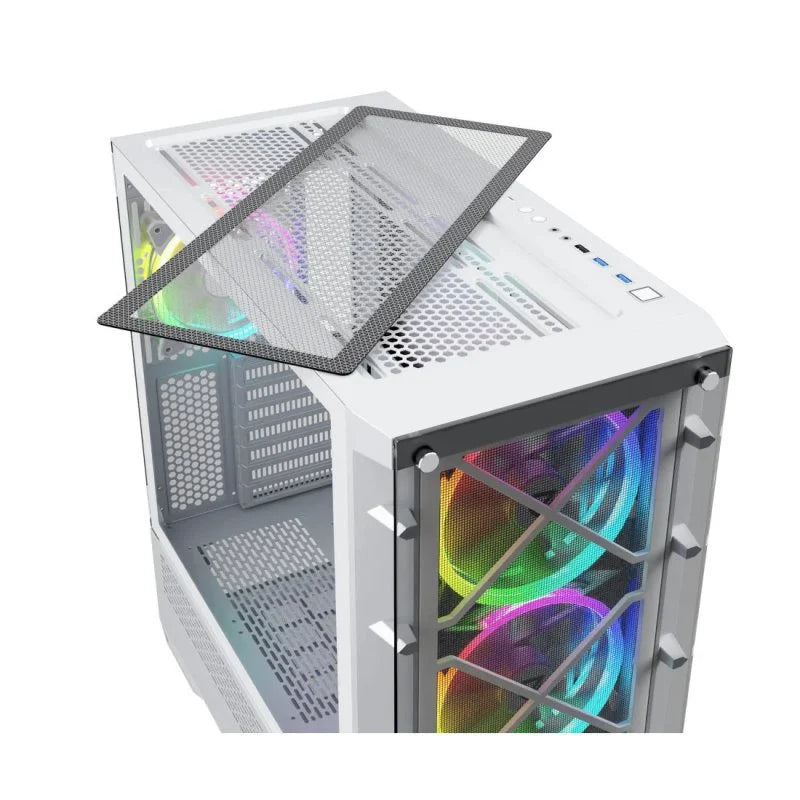 Nfortec DRACO X White Vidro Temperado USB 3.2 Branca