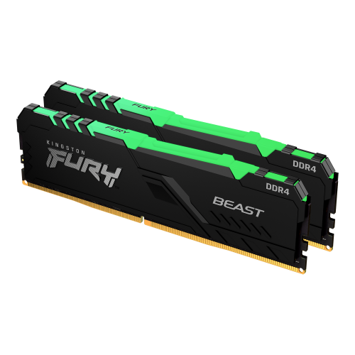 Memória RAM Kingston 16GB Fury Beast RGB 2x8GB DDR4 3200MHz CL16