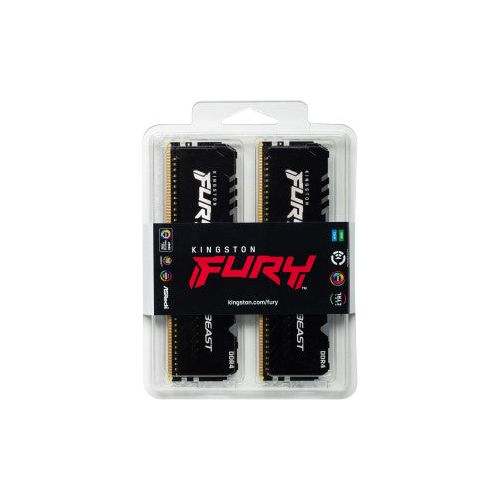 Memória RAM Kingston 16GB Fury Beast RGB 2x8GB DDR4 3200MHz CL16