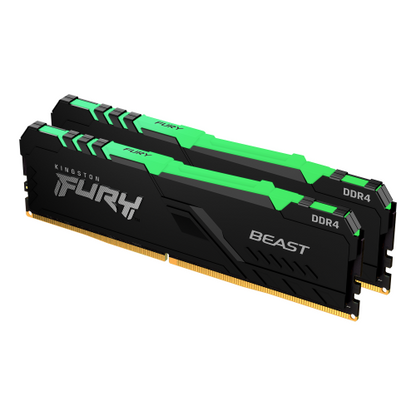 Memória RAM Kingston 16GB Fury  Beast RGB 2x8GB DDR4 3200MHz  CL16