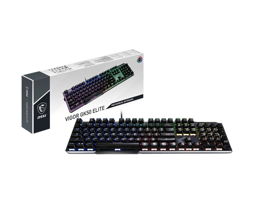 MSI Teclado Mecânico Vigor GK50 Elite Gaming RGB PT Kailh Blue